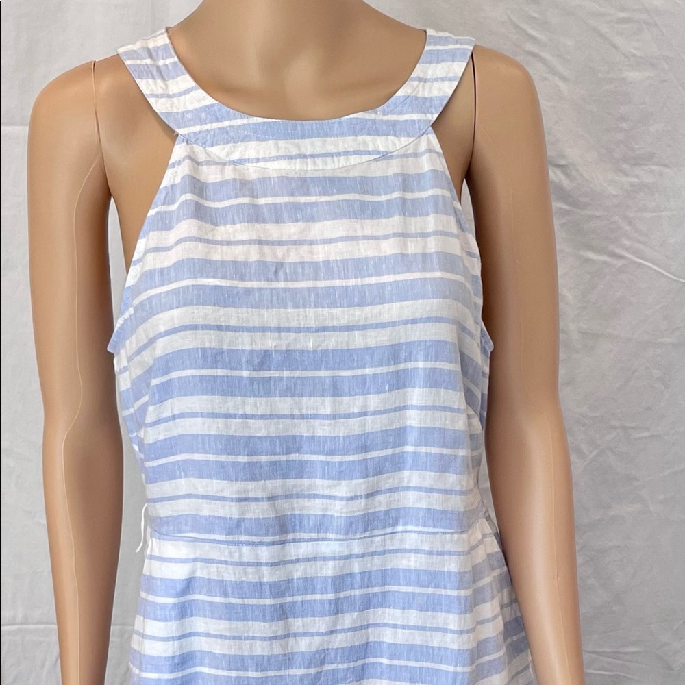 Sigrid Olsen linen white and blue summer frock.